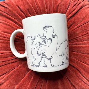 Vintage Taylor & NG Animal Orgy Bear Coffee Mug Dirty Naughty Bears White Grey